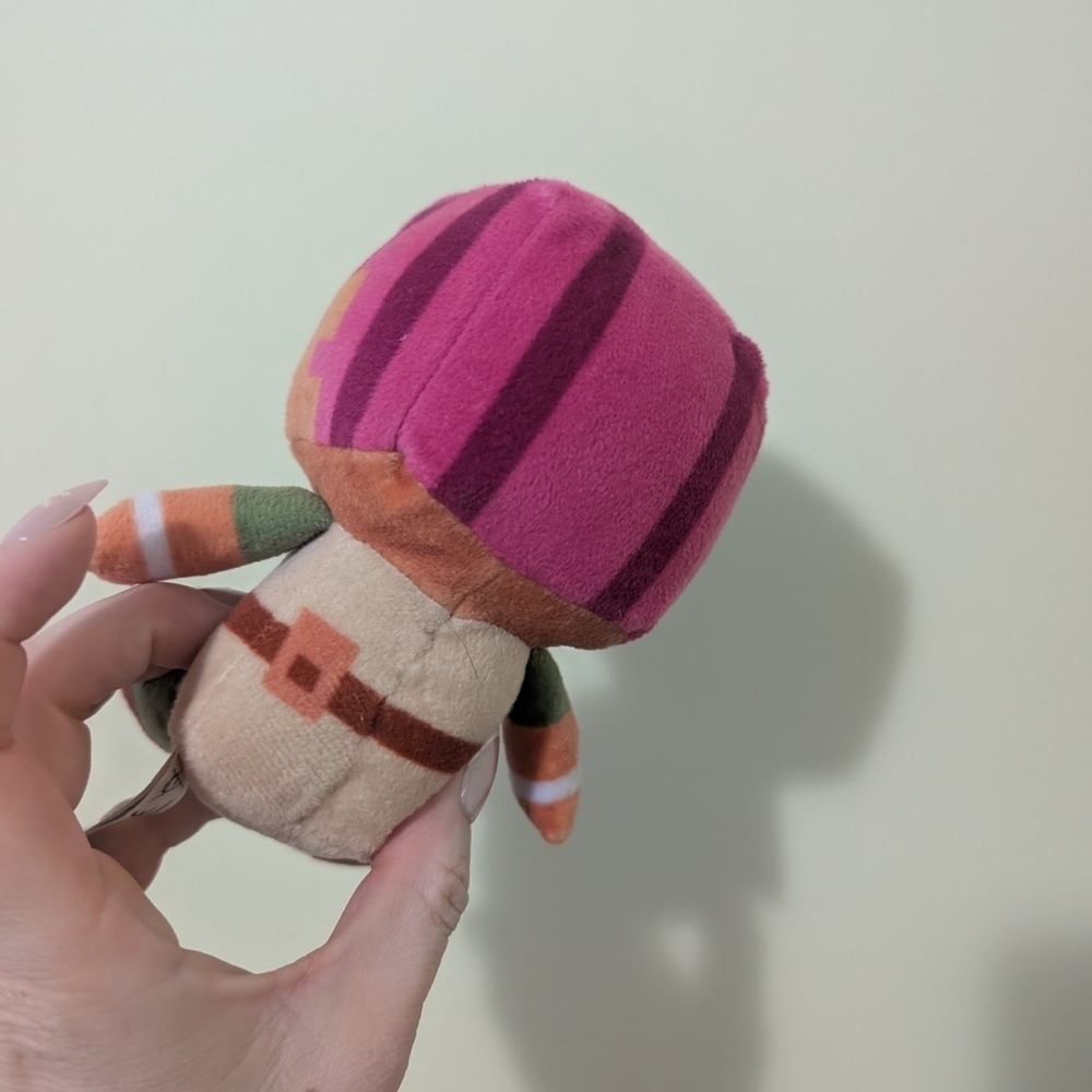 Pair Of Minecraft Pixel Plush Toy with Pink Hair and Green Turtle - Picture 8 of 11